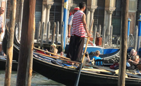Gondolas by Piazza San Marc Venice Italy