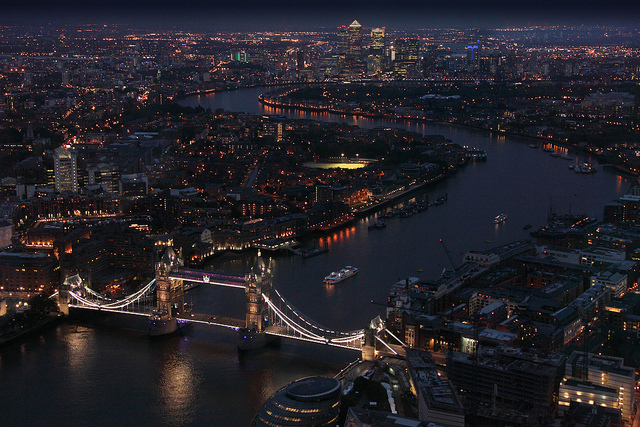 View from the Shard at Night - River Thames 