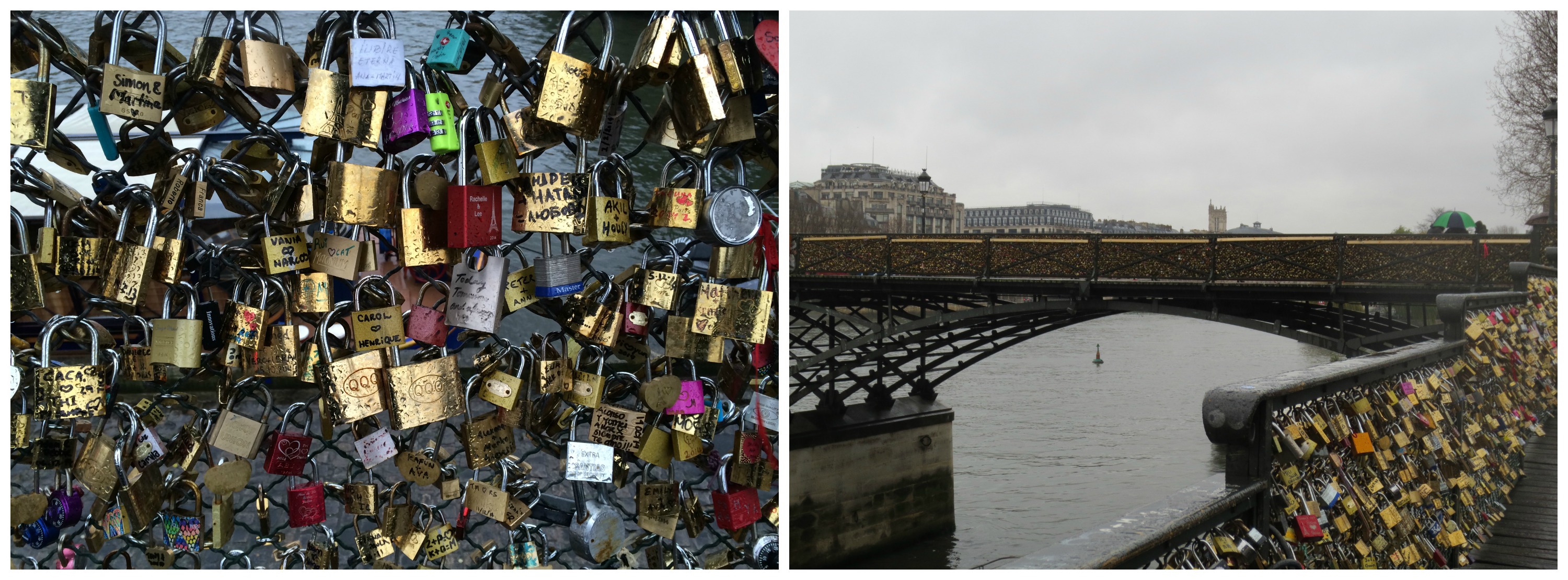 The thousands of "Love Locks" at Pont Des Arts bridge