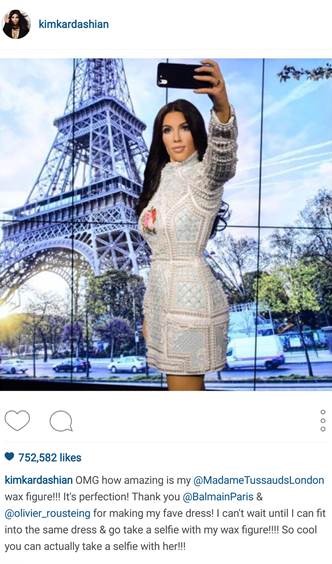 Kim Kardashian waxwork Instagram