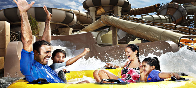 Family at a Dubai waterpark