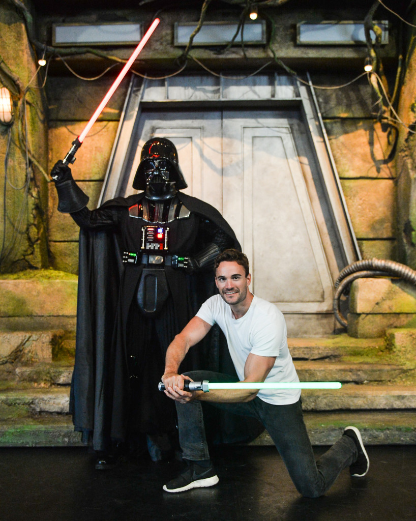Thom Evans with Darth Vader at Disneyland Paris