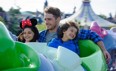 Family on Dumbo Ride at Disneyland Paris