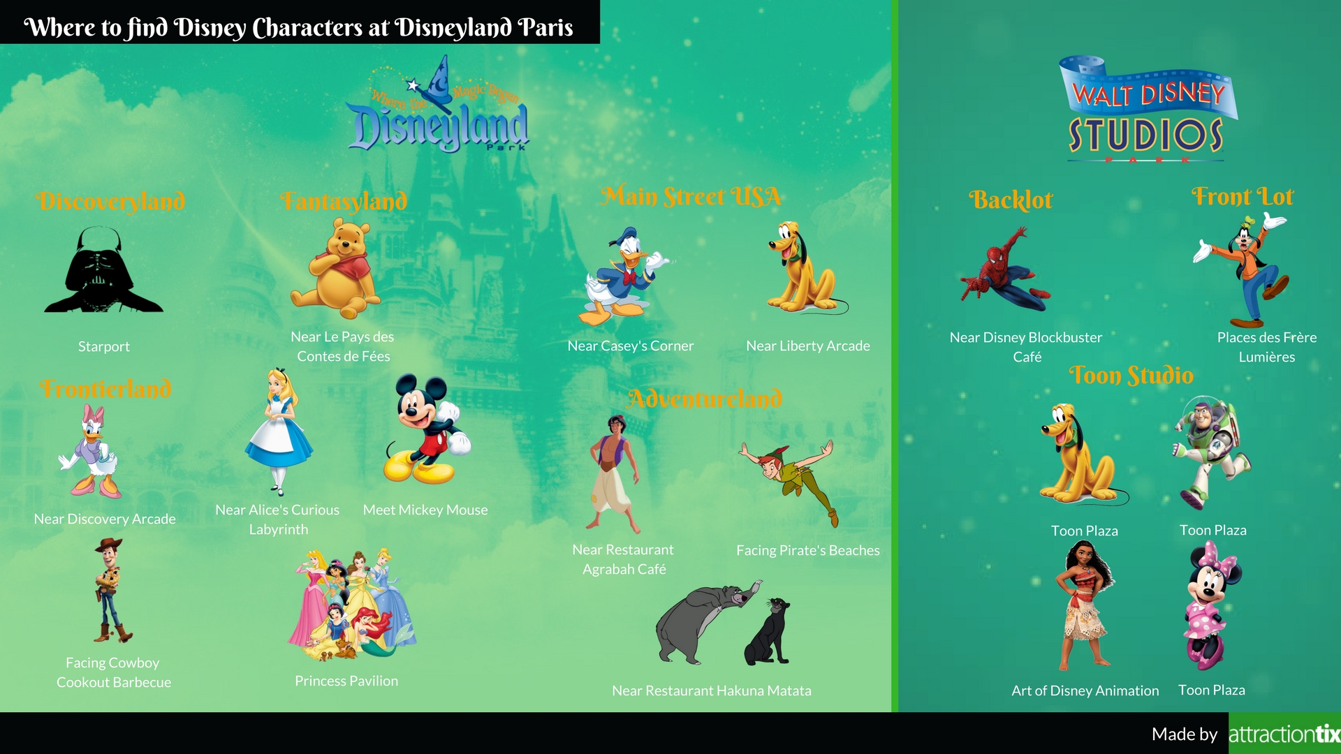Where to find all Disney Characters at Disneyland Paris 