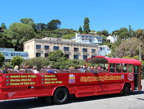 Hop-On Hop-Off Golden Gate and Sausalito Tour- Open Top Tour Bus On The Golden Bridge