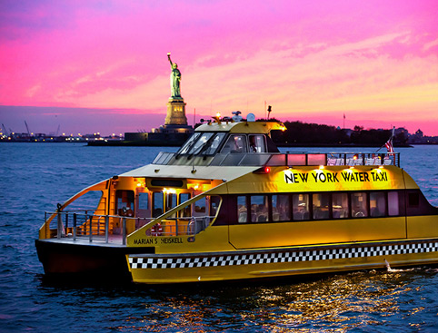 New York Water Taxi at dusk