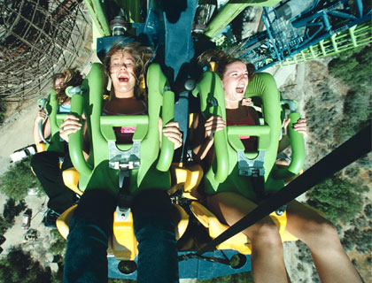 Six Flags Magic Mountain- Deja Vu Rollercoaster