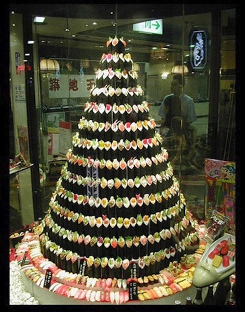 Sushi christmas tree